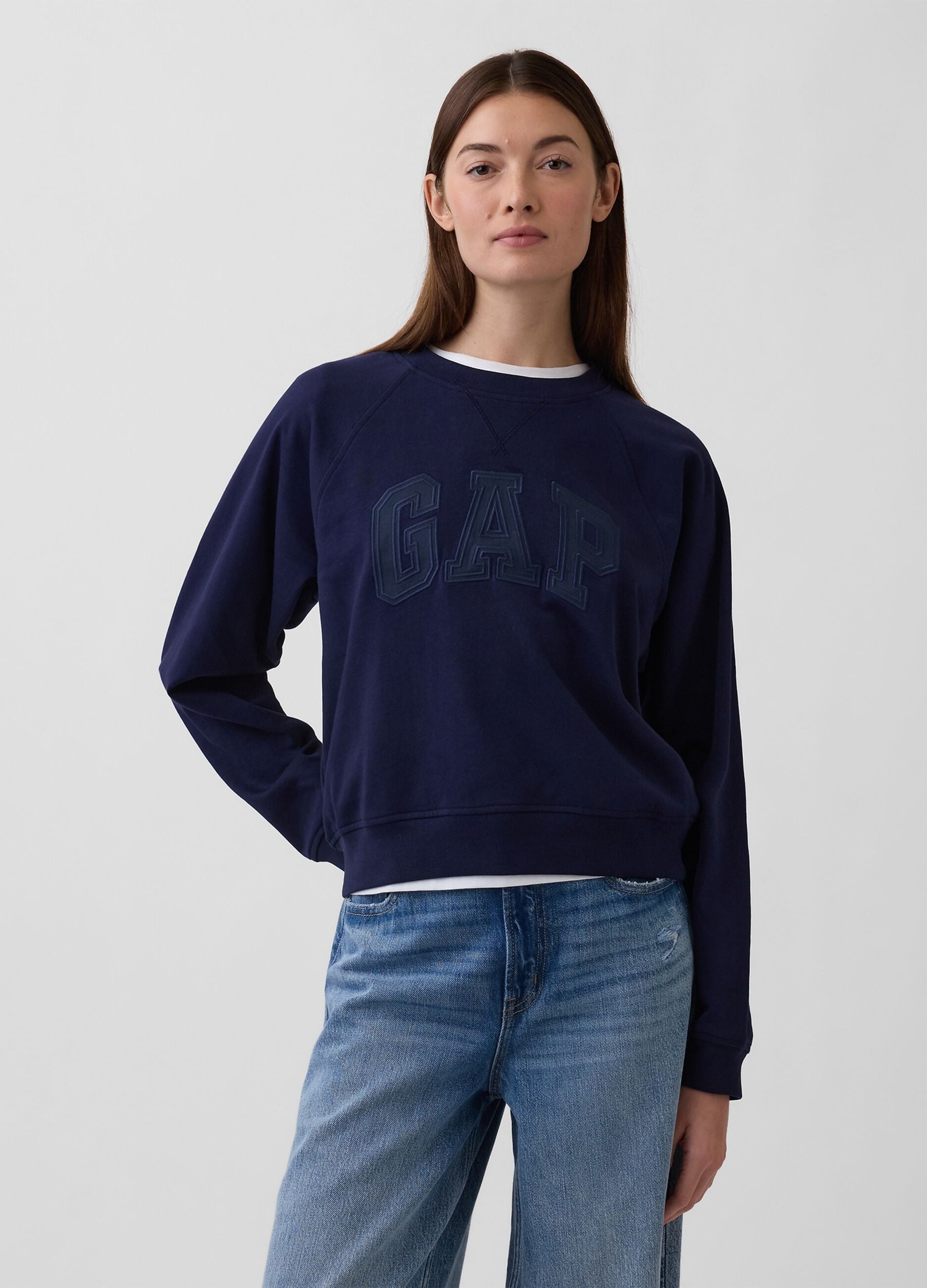Felpa girocollo in misto cotone con logo GAP