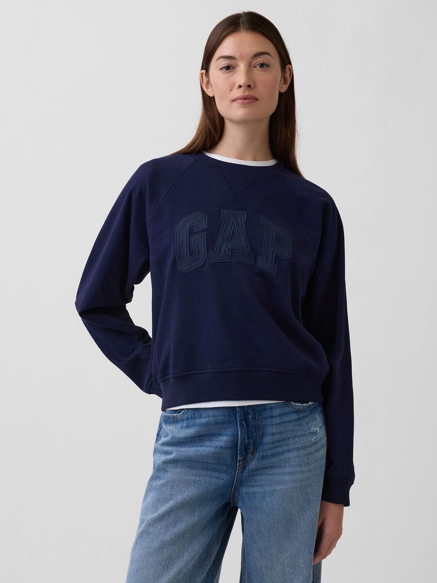 Felpa girocollo in misto cotone con logo GAP Donna_0