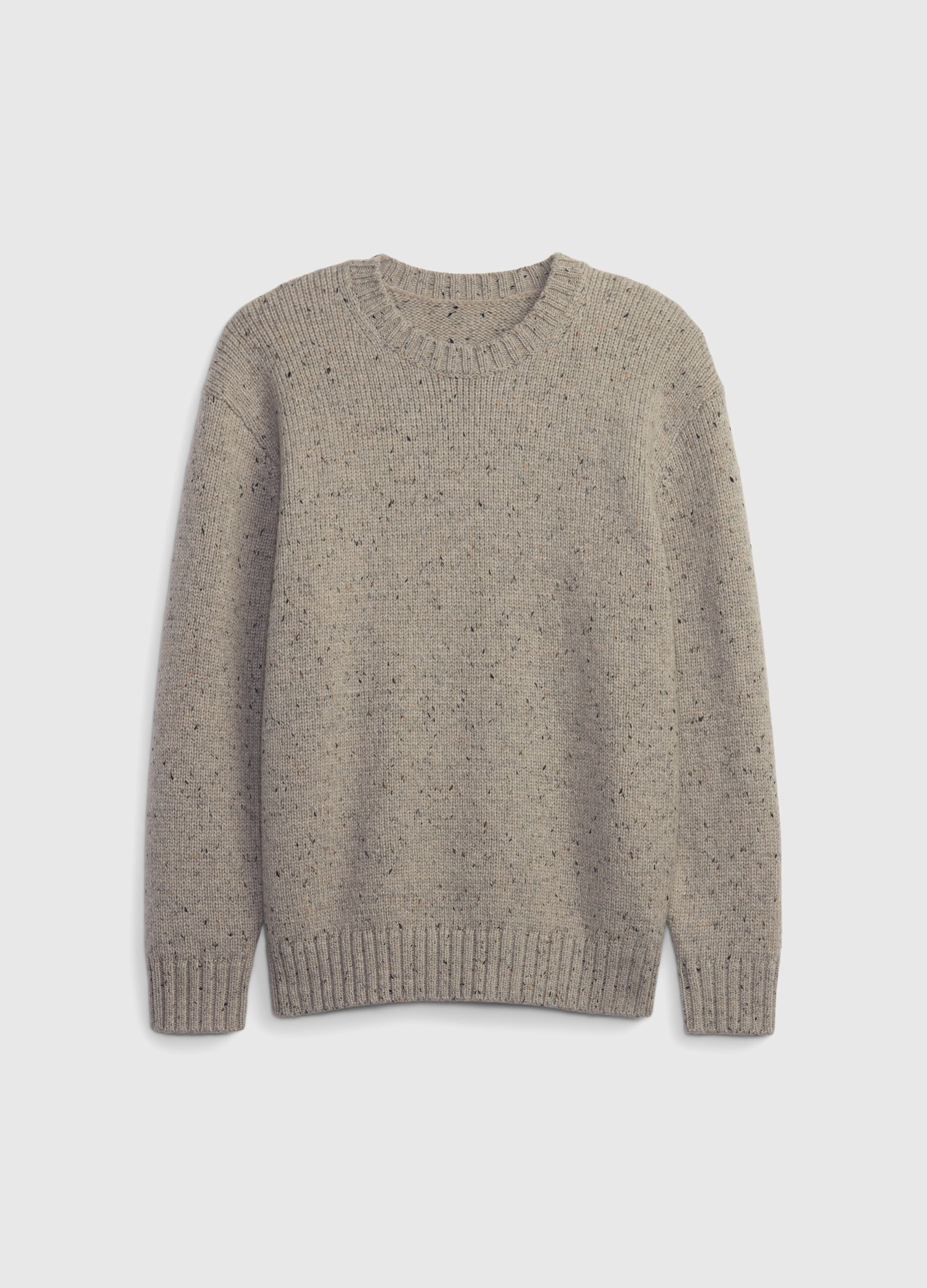 Pullover girocollo con effetto mouline_3