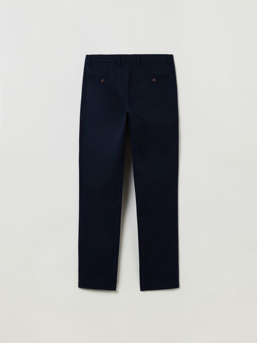 Pantaloni slim fit in cotone stretch Uomo_2