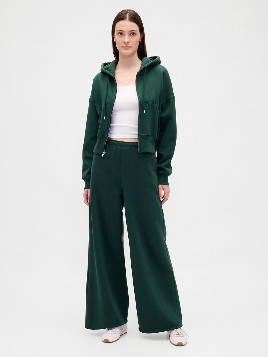 Green Palazzo Trousers in Cotton and Polyester Blend Woman_0