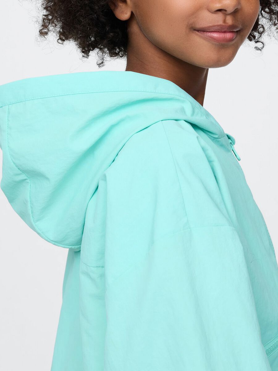 Giacca leggera con cappuccio verde menta Bambina_3