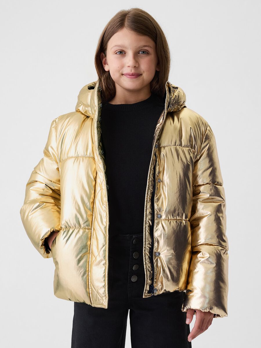 Piumino trapuntato effetto metallizzato Bambina_1