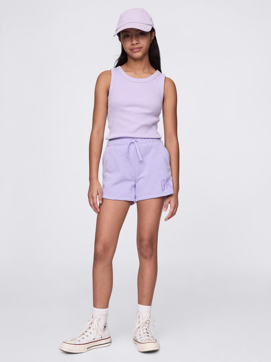 Shorts viola in misto cotone Bambina_0