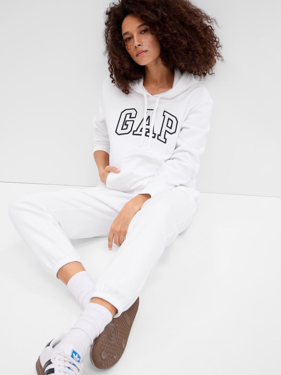 Felpa con cappuccio ricamo logo Donna_0