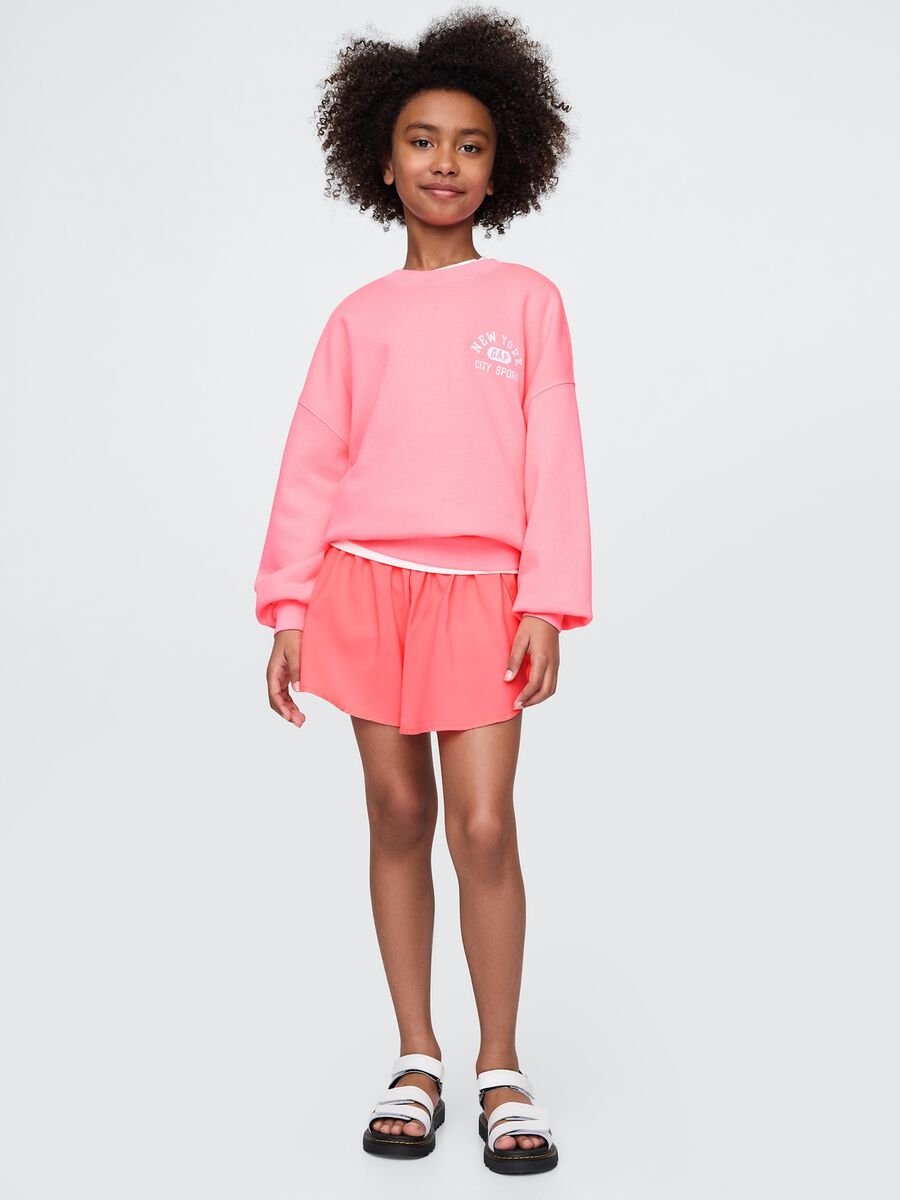 Short rosa in tessuto leggero Bambina_0