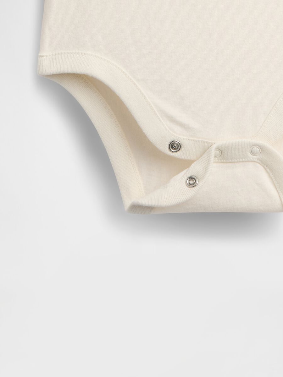 Beige cotton bodysuit with teddy bear print Newborn Boy_3