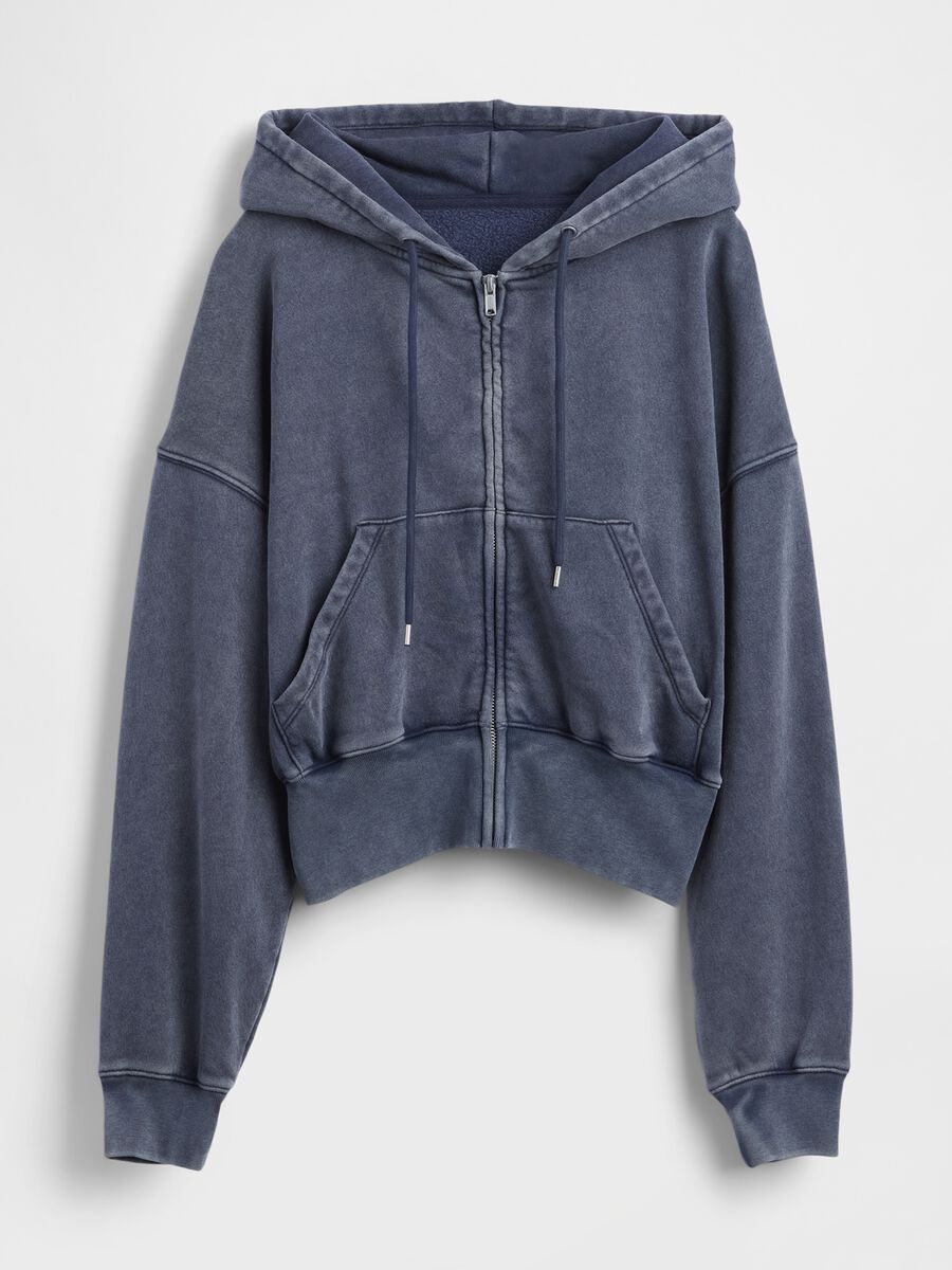 Grey hoodie with zip Woman_4