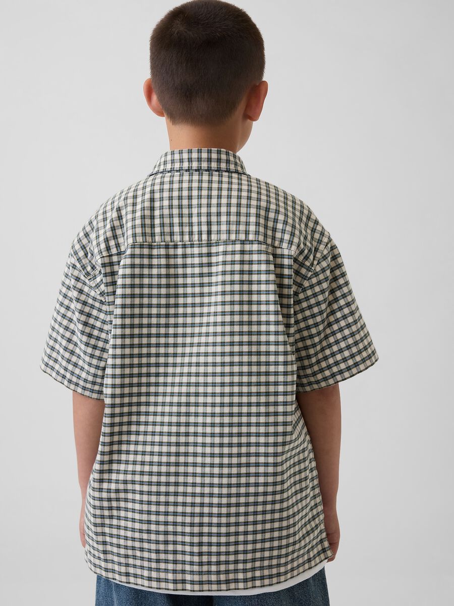 Camicia a maniche corte in cotone elasticizzato Boy_1