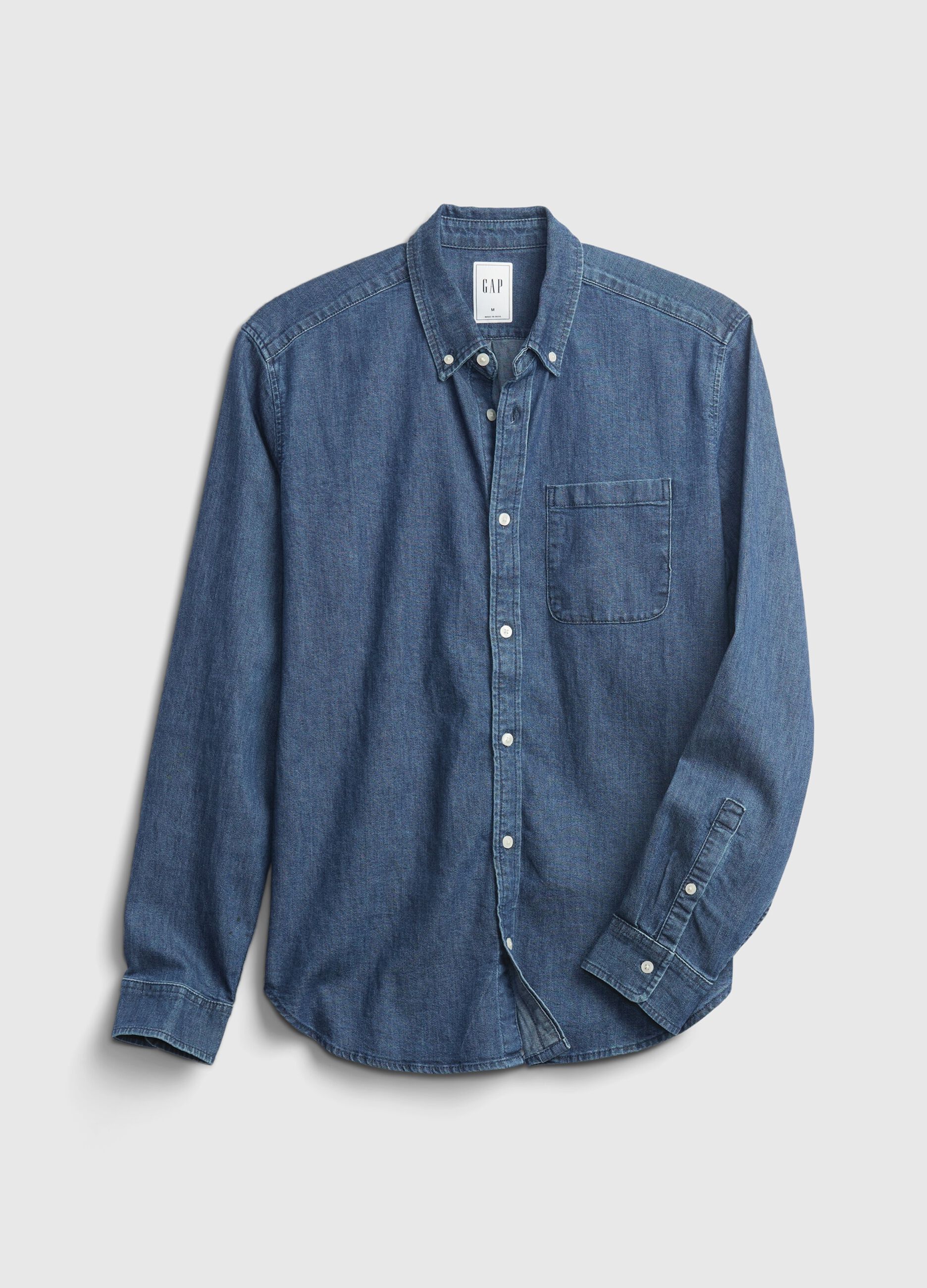 Camicia in denim con tasca_4