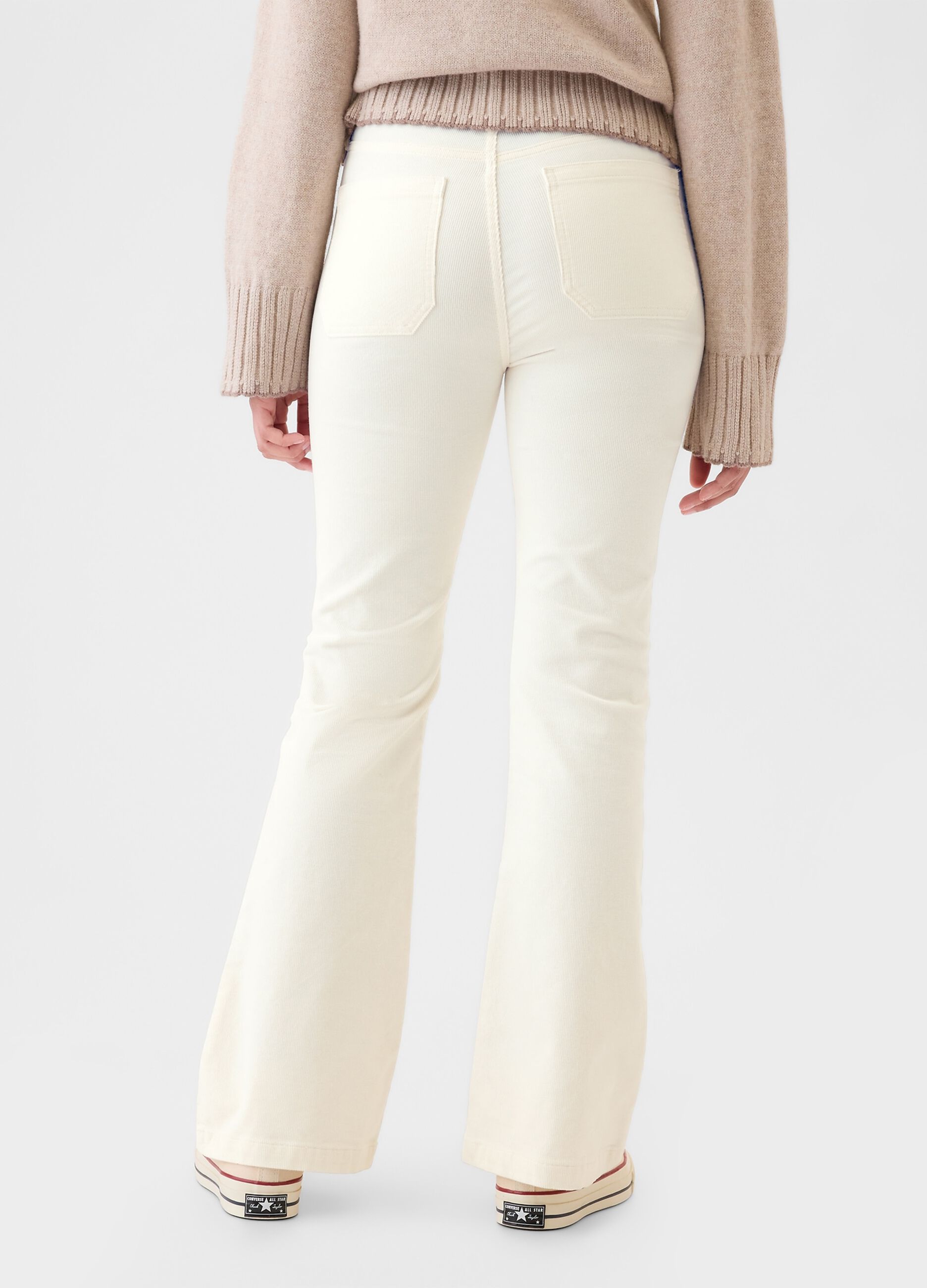 Pantalone flare fit a vita alta in corduroy_2