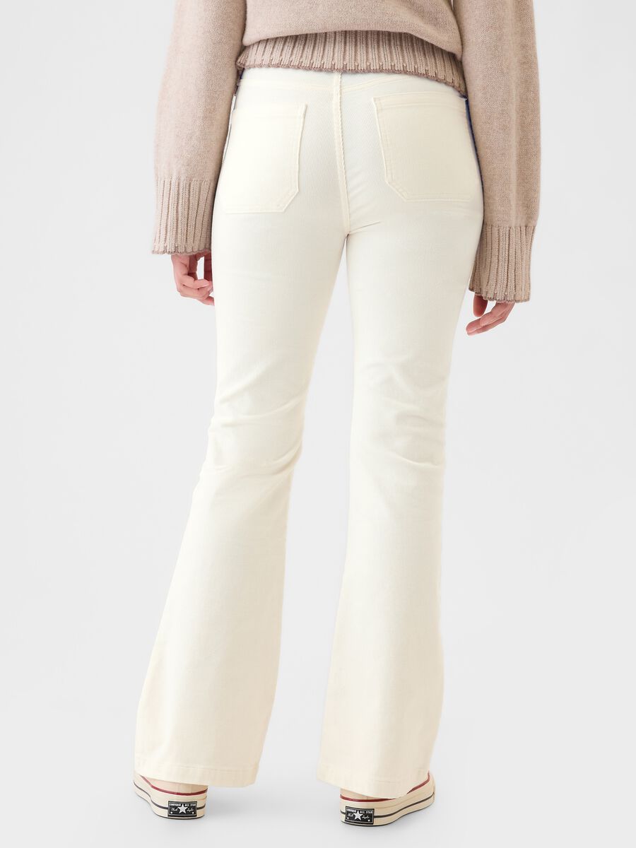 Pantalone flare fit a vita alta in corduroy Donna_2