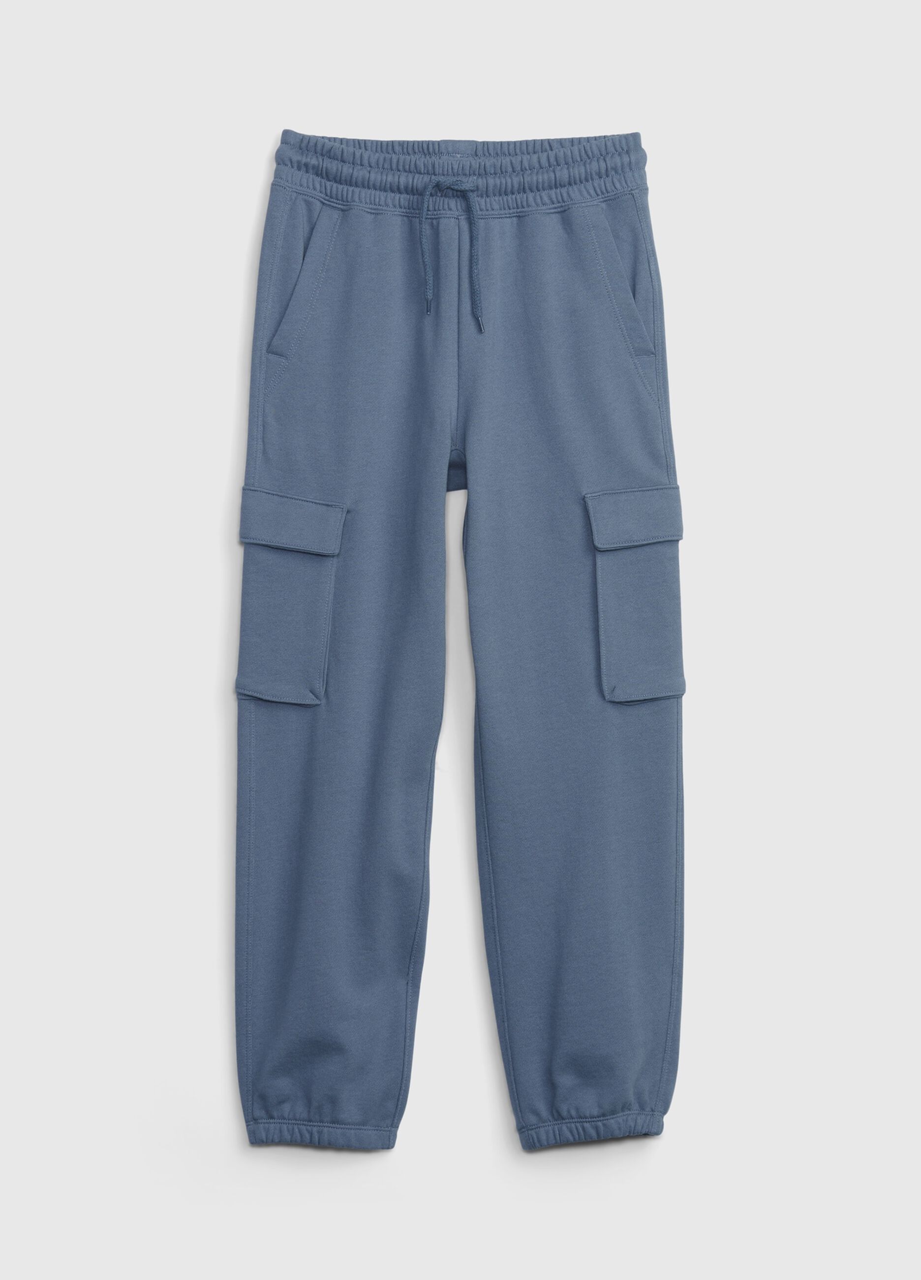 Cargo joggers in plush with drawstring