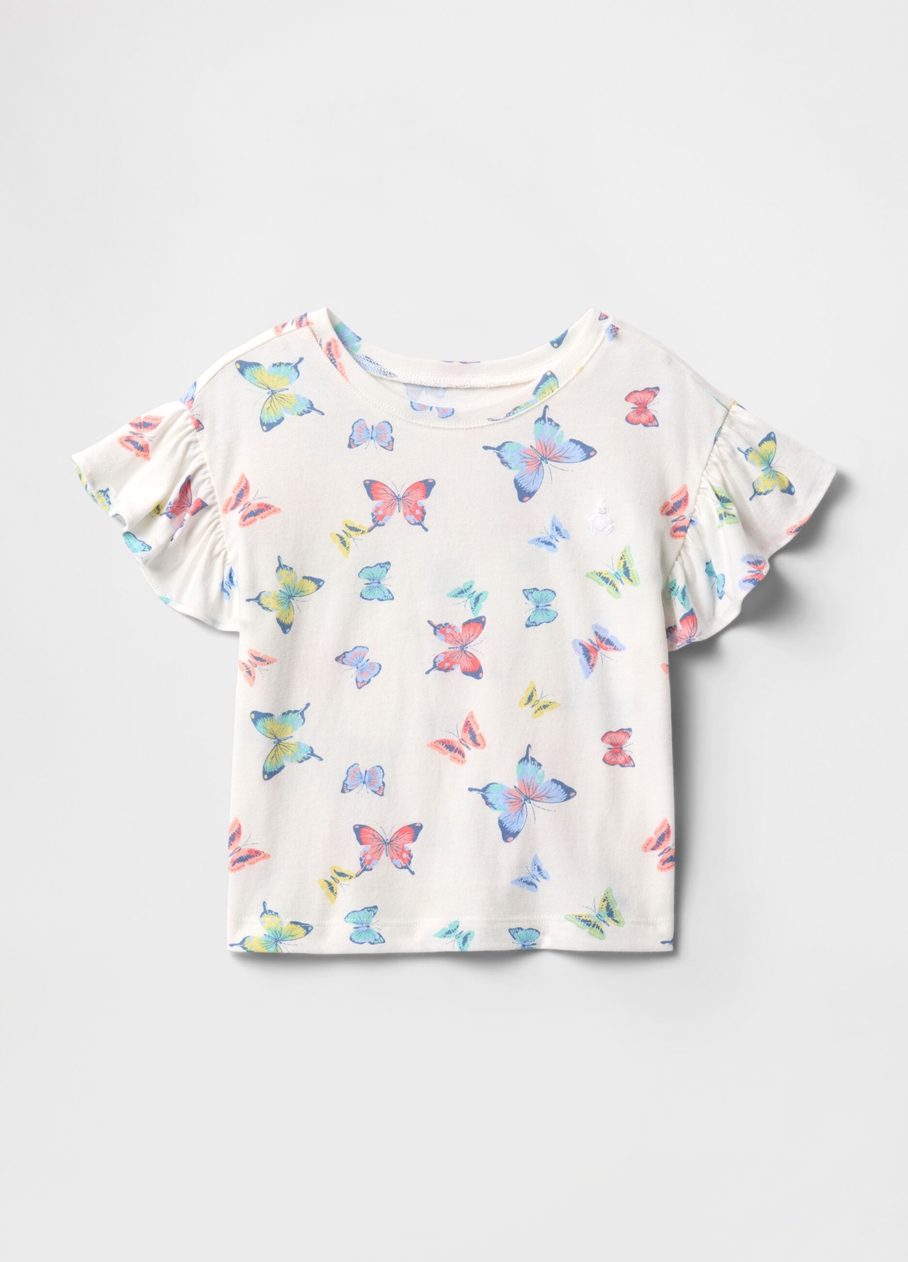 T-shirt a farfalle in cotone per bimba