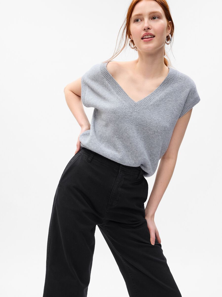 Pantaloni loose fit con vita media Donna_3