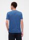 T-shirt blu a maniche corte in cotone_1