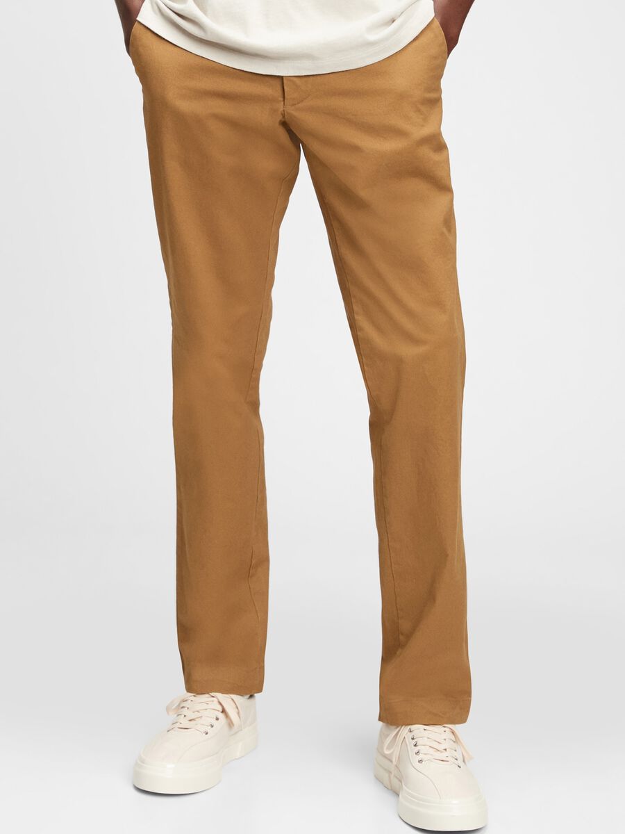 Slim fit, stretch cotton trousers Man_0