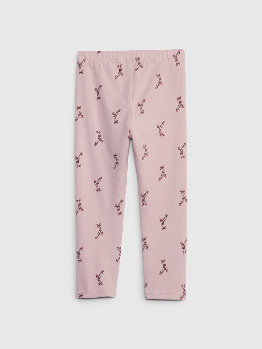Leggings in cotone stretch con stampa Bimba_1