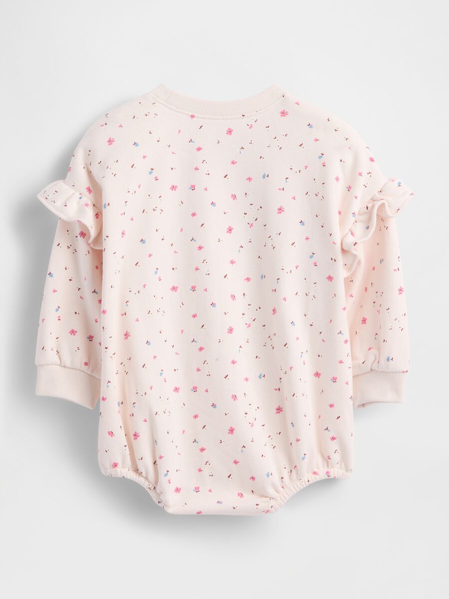 Pink cotton bodysuit with flowers Newborn Boy_1