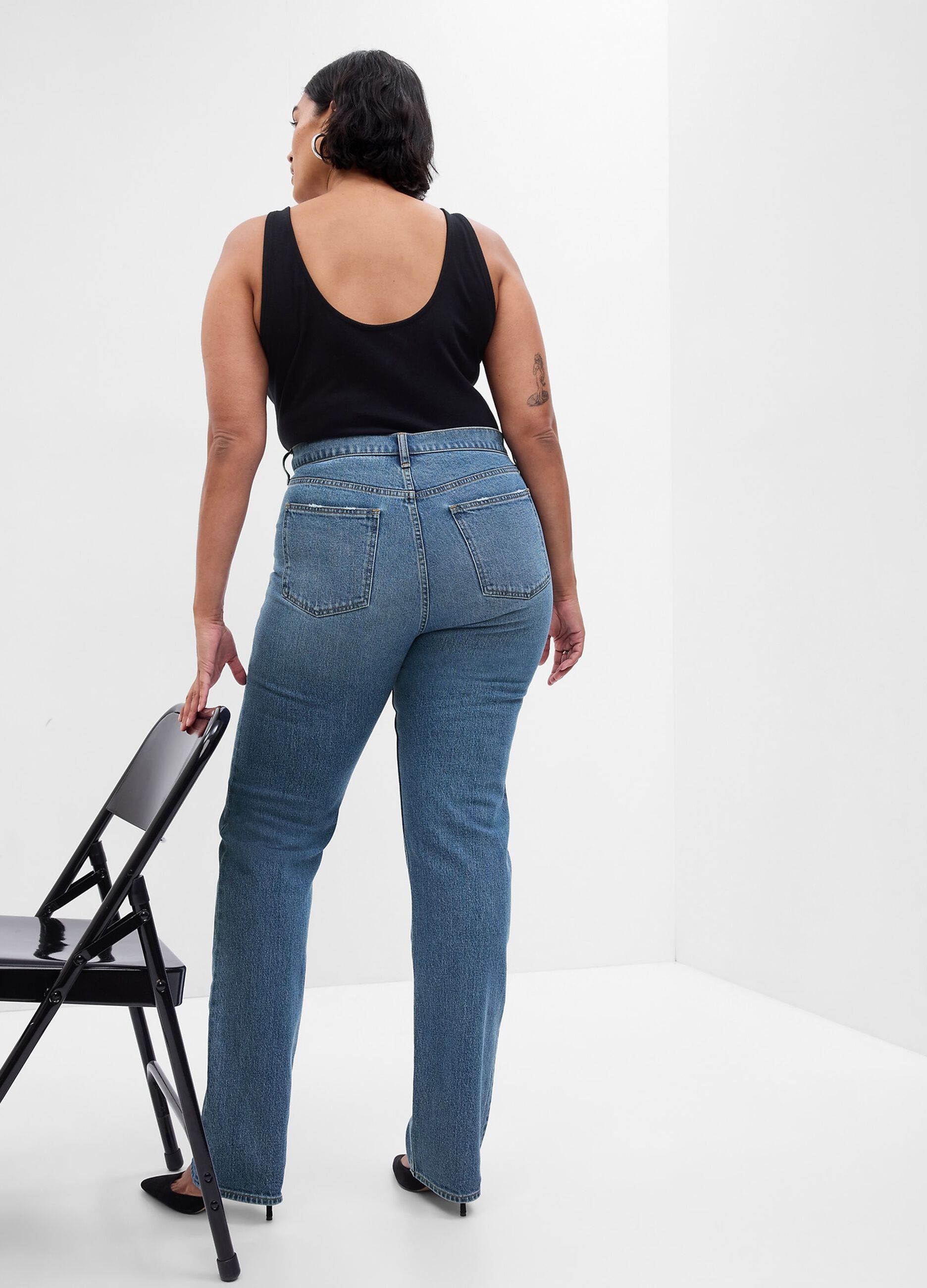 Jeans straight fit a vita alta_4