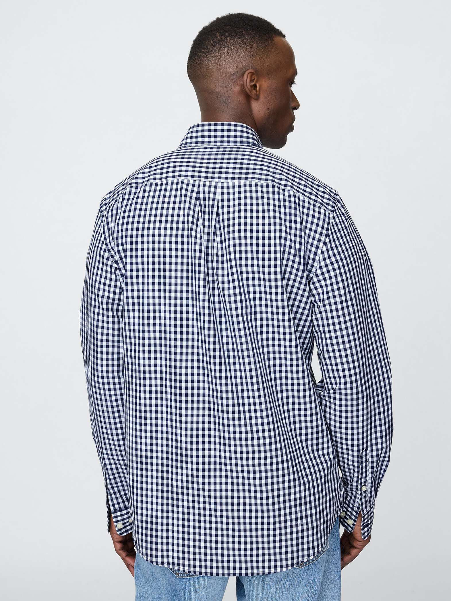 Camicia a quadri blu navy_2