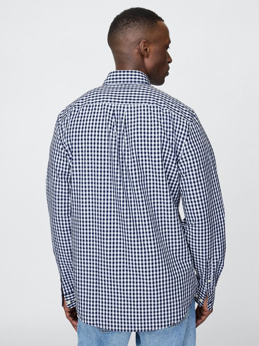 Camicia a quadri blu navy Man_2