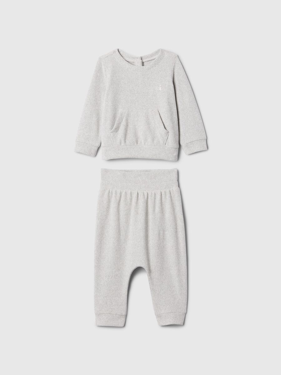 Set top e pantaloni con ricamo orsetto Neonato_0