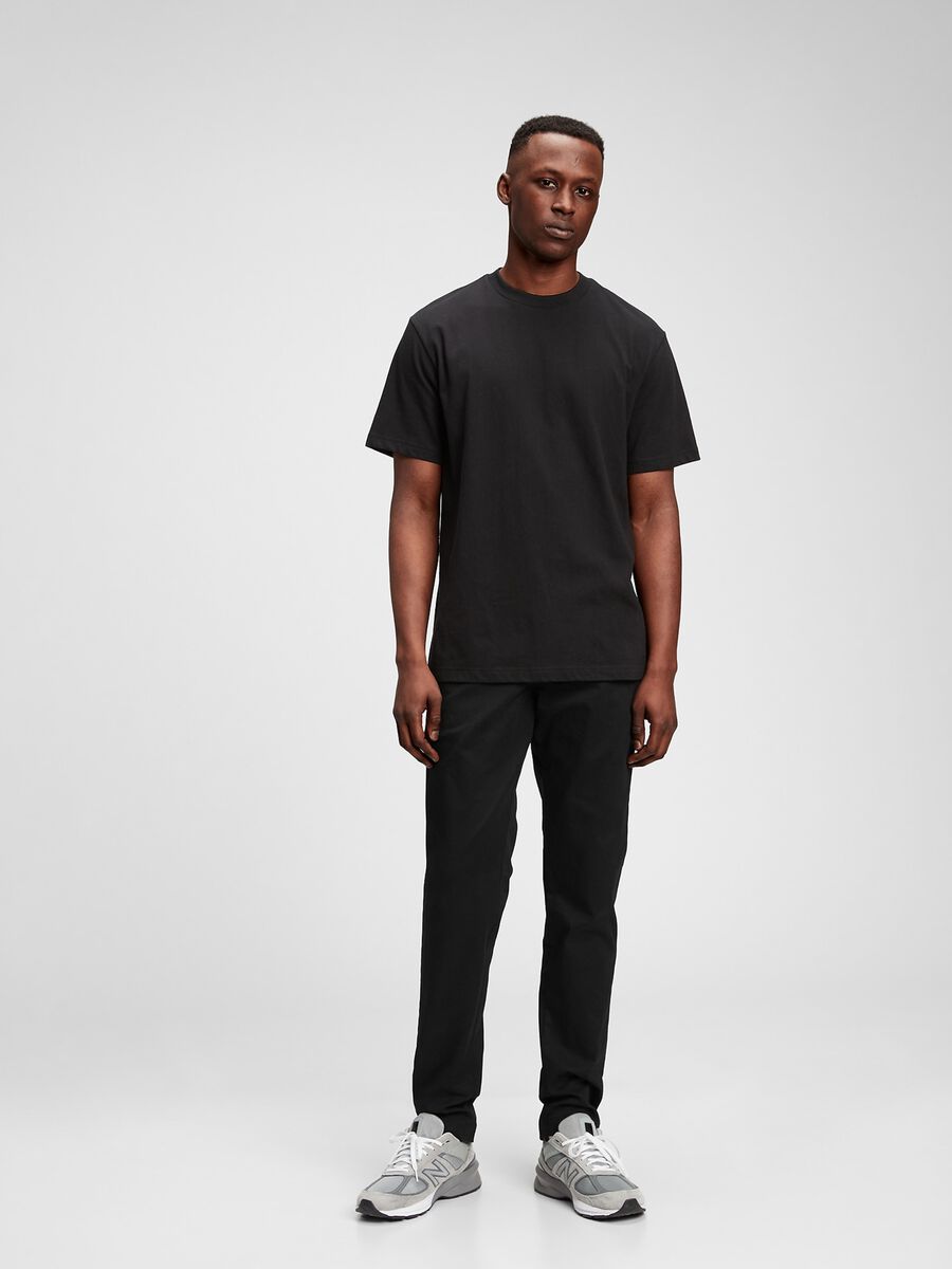 Slim fit, stretch cotton trousers Man_0