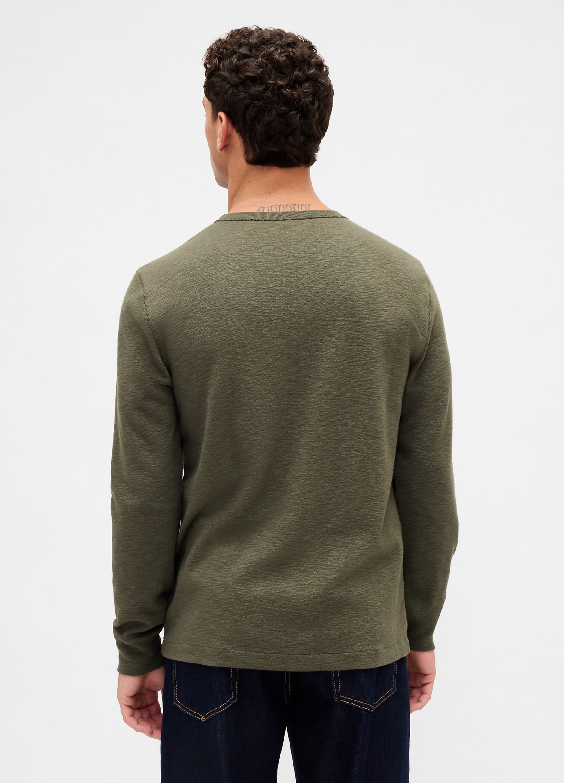 Long Sleeve T-shirt verde in cotone