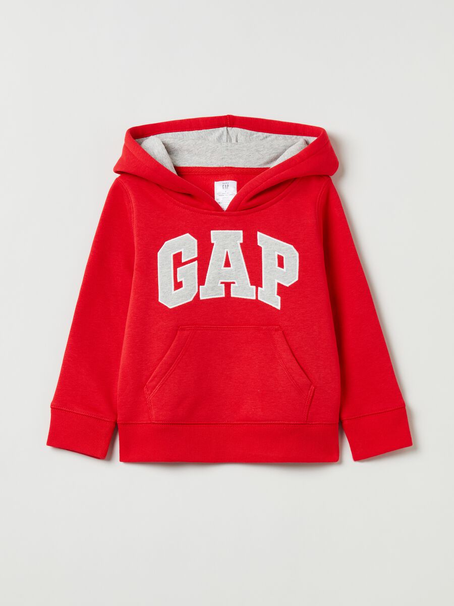 Sweatshirt with hood and logo embroidery Newborn Boy_0