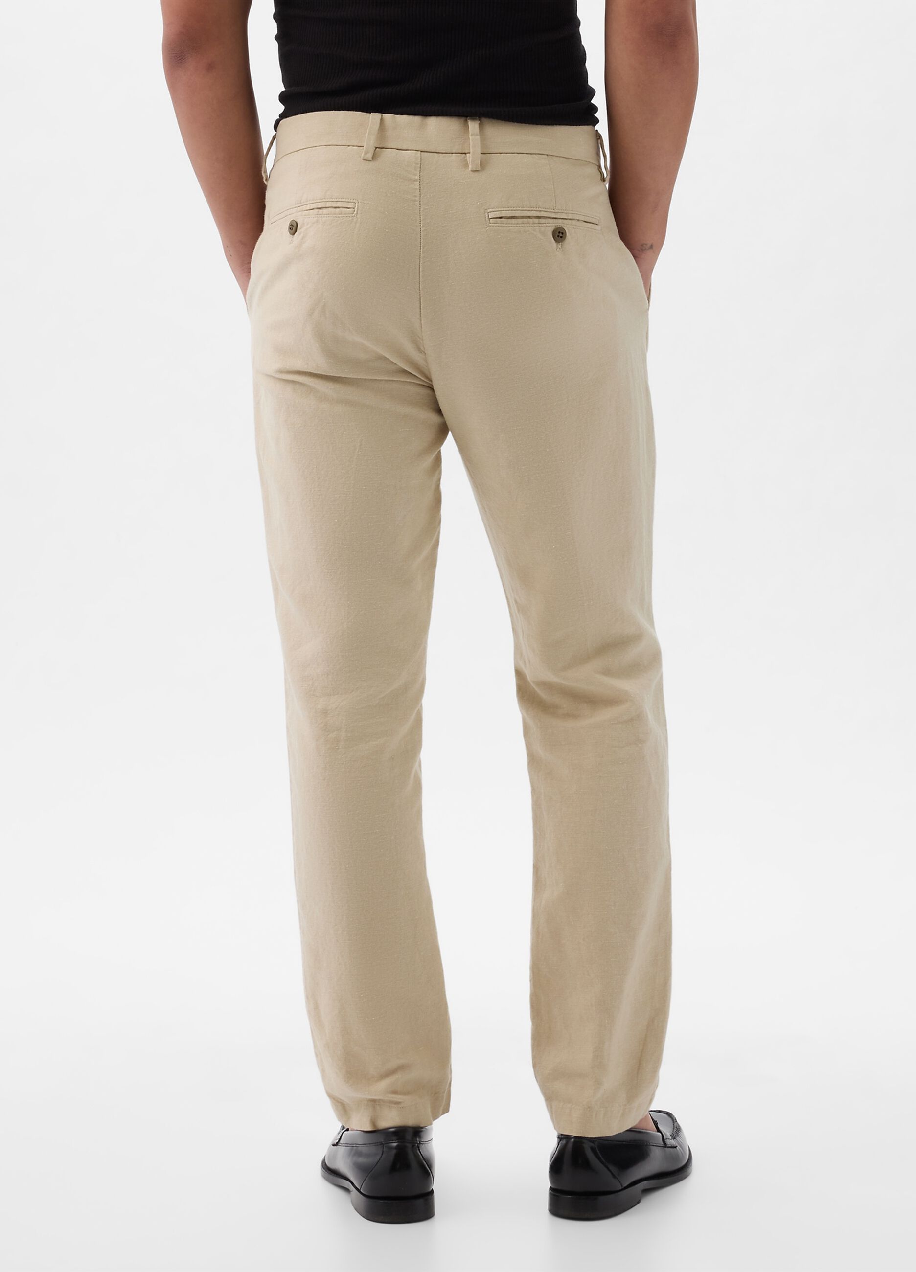 Pantalone slim fit in lino e cotone_3