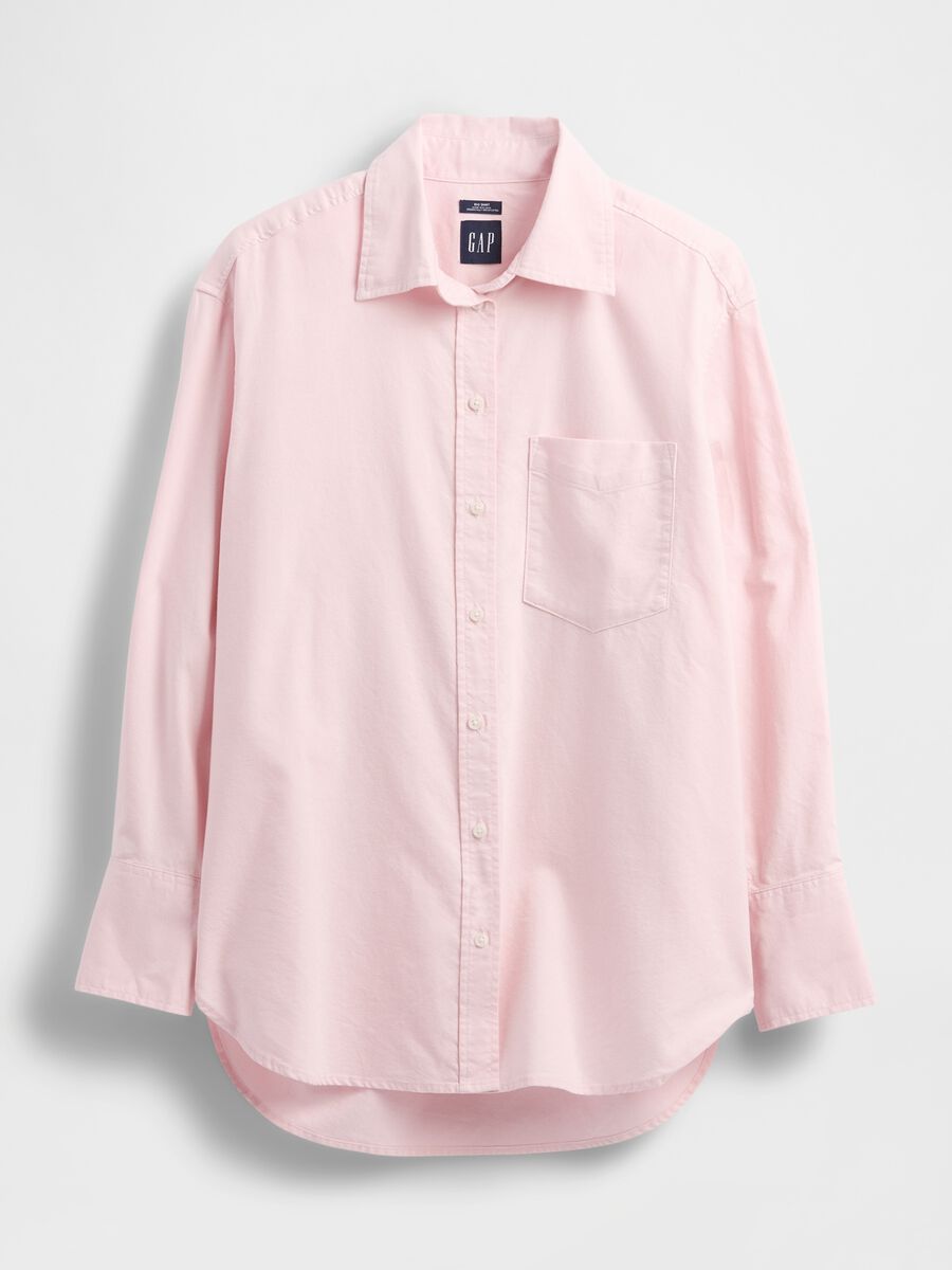 Camicia rosa in cotone a maniche lunghe Donna_3