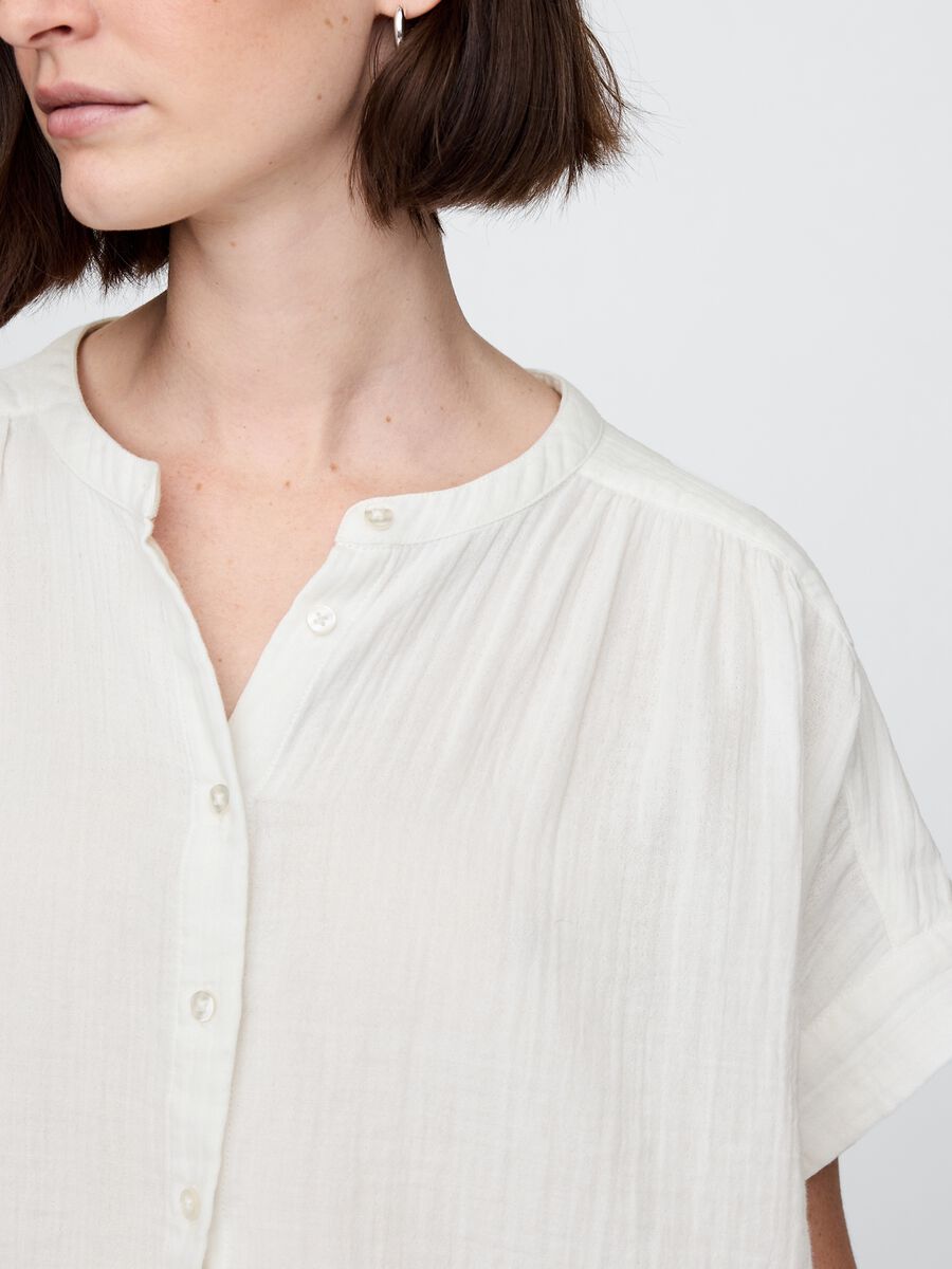 Camicia leggera bianco in tessuto Donna_3