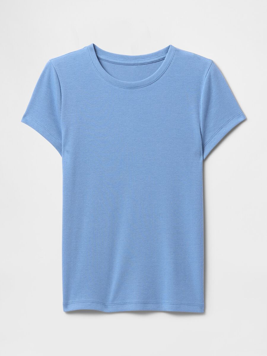 T-shirt slim fit in cotone a costine  Woman_3