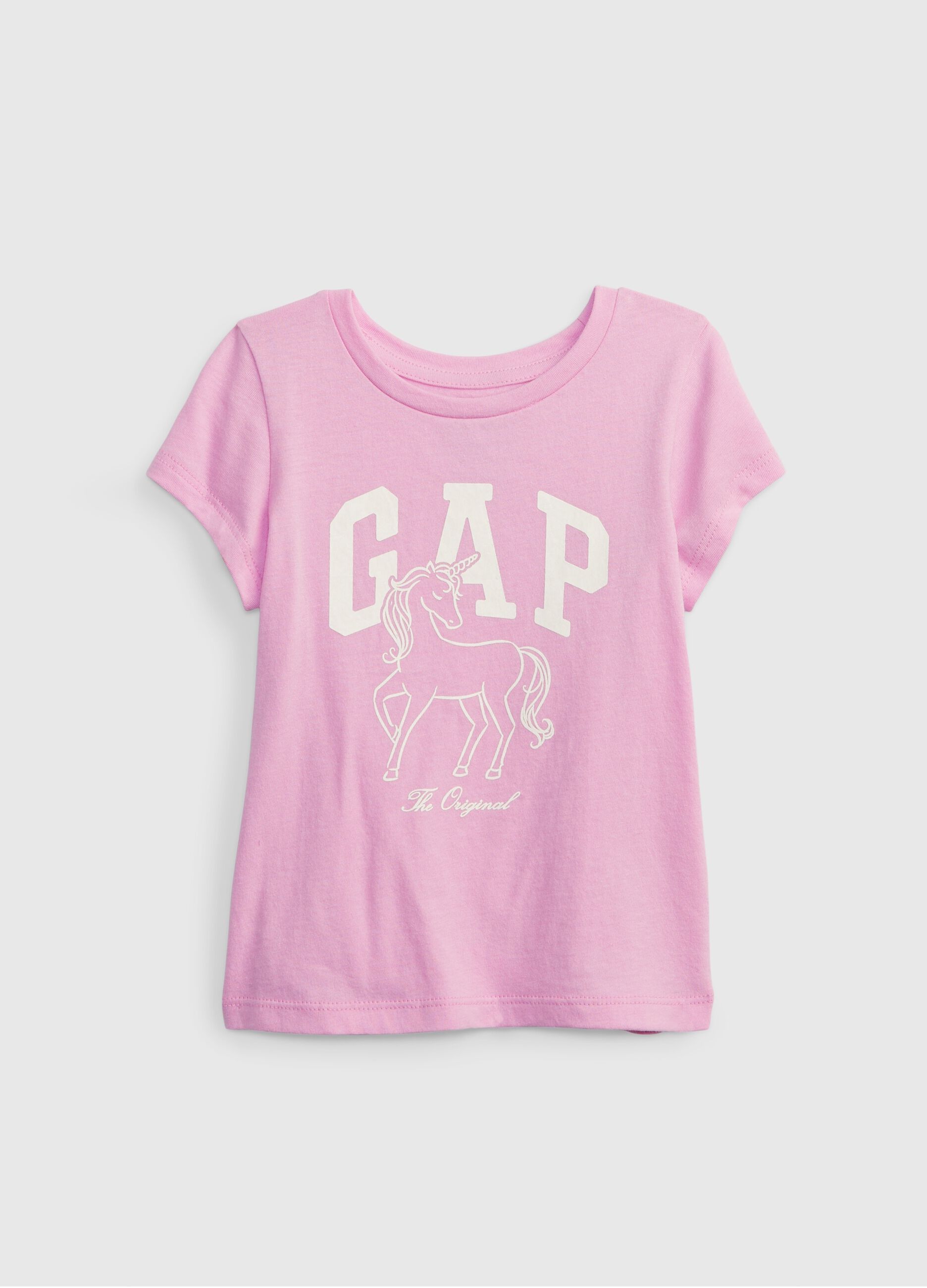 T-shirt con stampa unicorno e logo