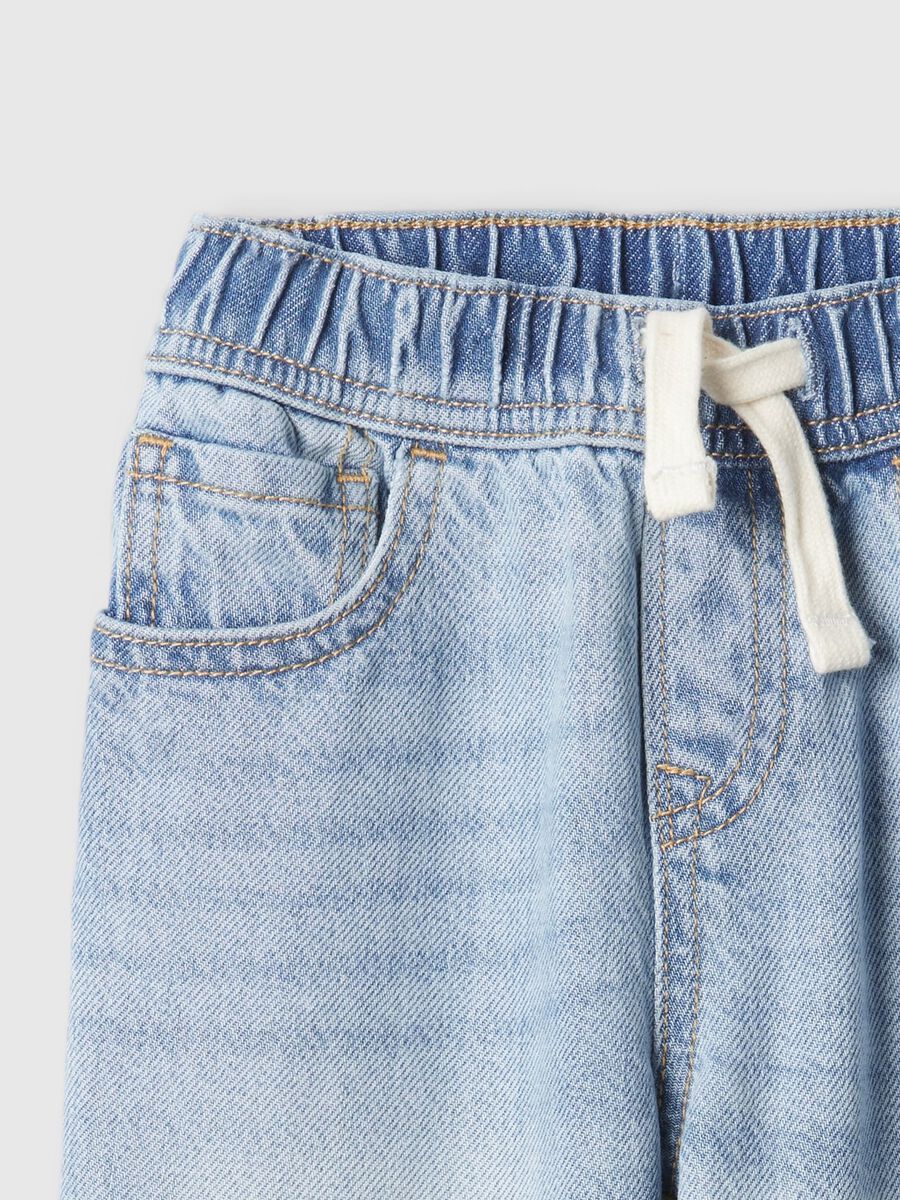 Jeans baggy fit cinque tasche con coulisse Bimbo_2