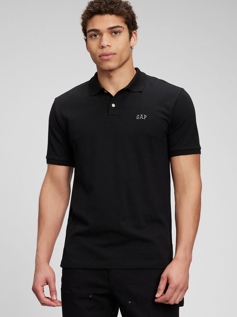 Polo in piquet con ricamo logo Uomo_0