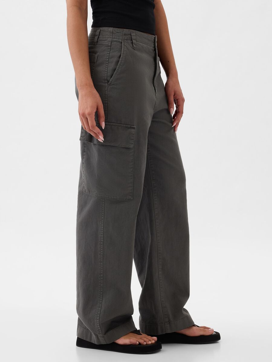 Loose-fit cargo trousers in cotton Woman_2