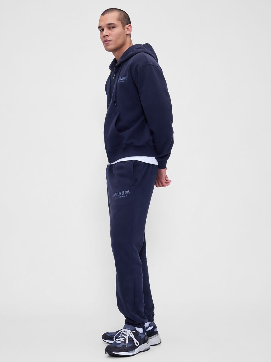 Blue Trousers in Cotton and Polyester Blend Man_4