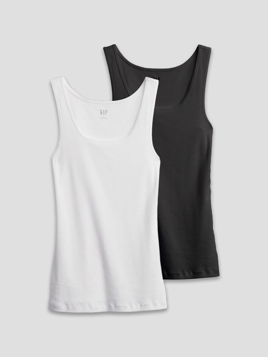 Bipack tank top a costine sottili Donna_0