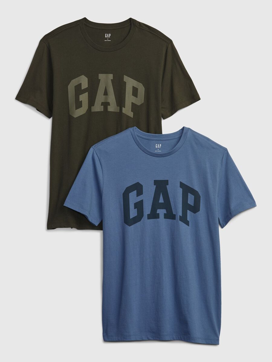 Two-pack T-shirts in cotton with logo print Man_0