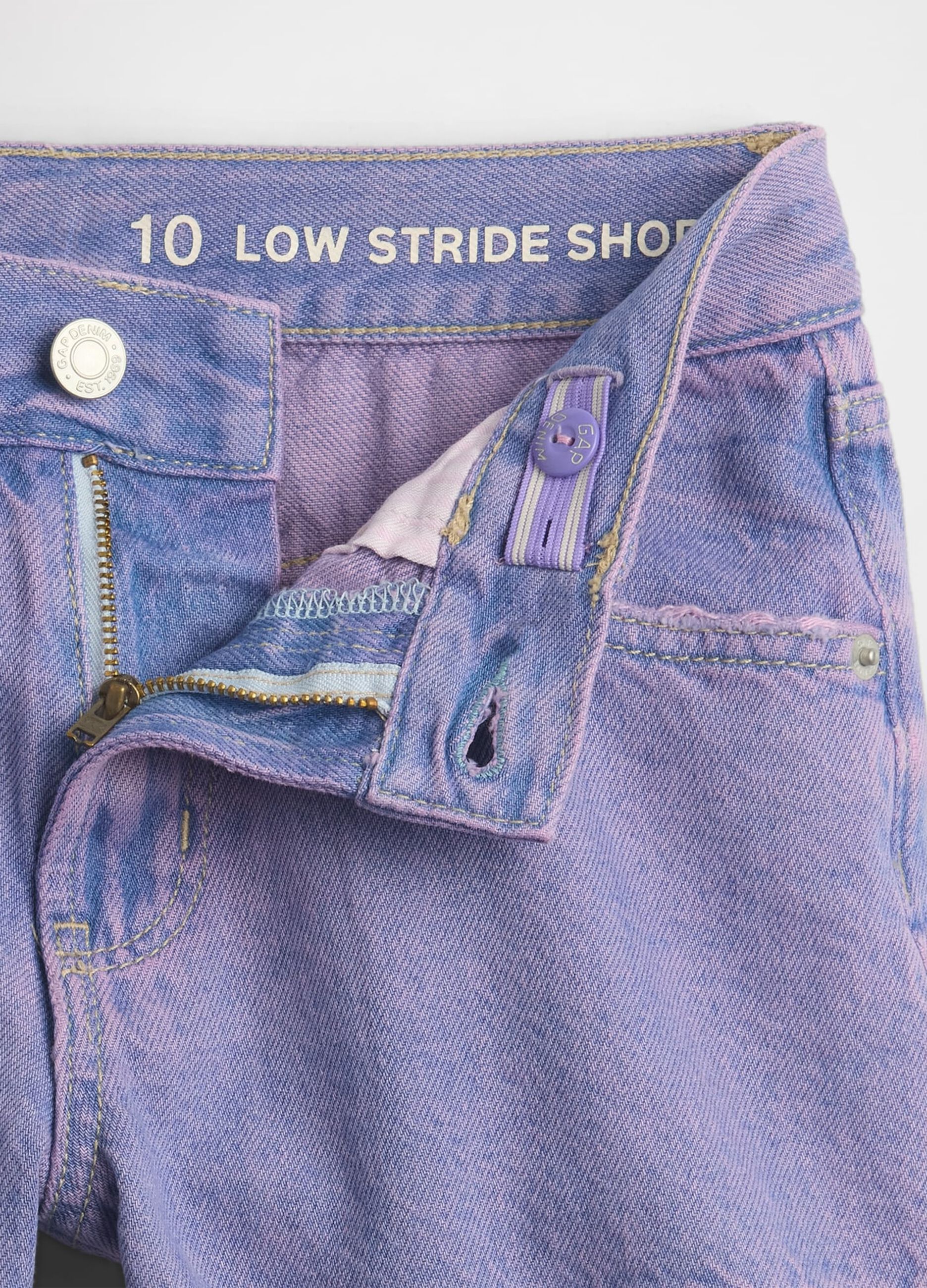 Shorts denim viola per bambina_5
