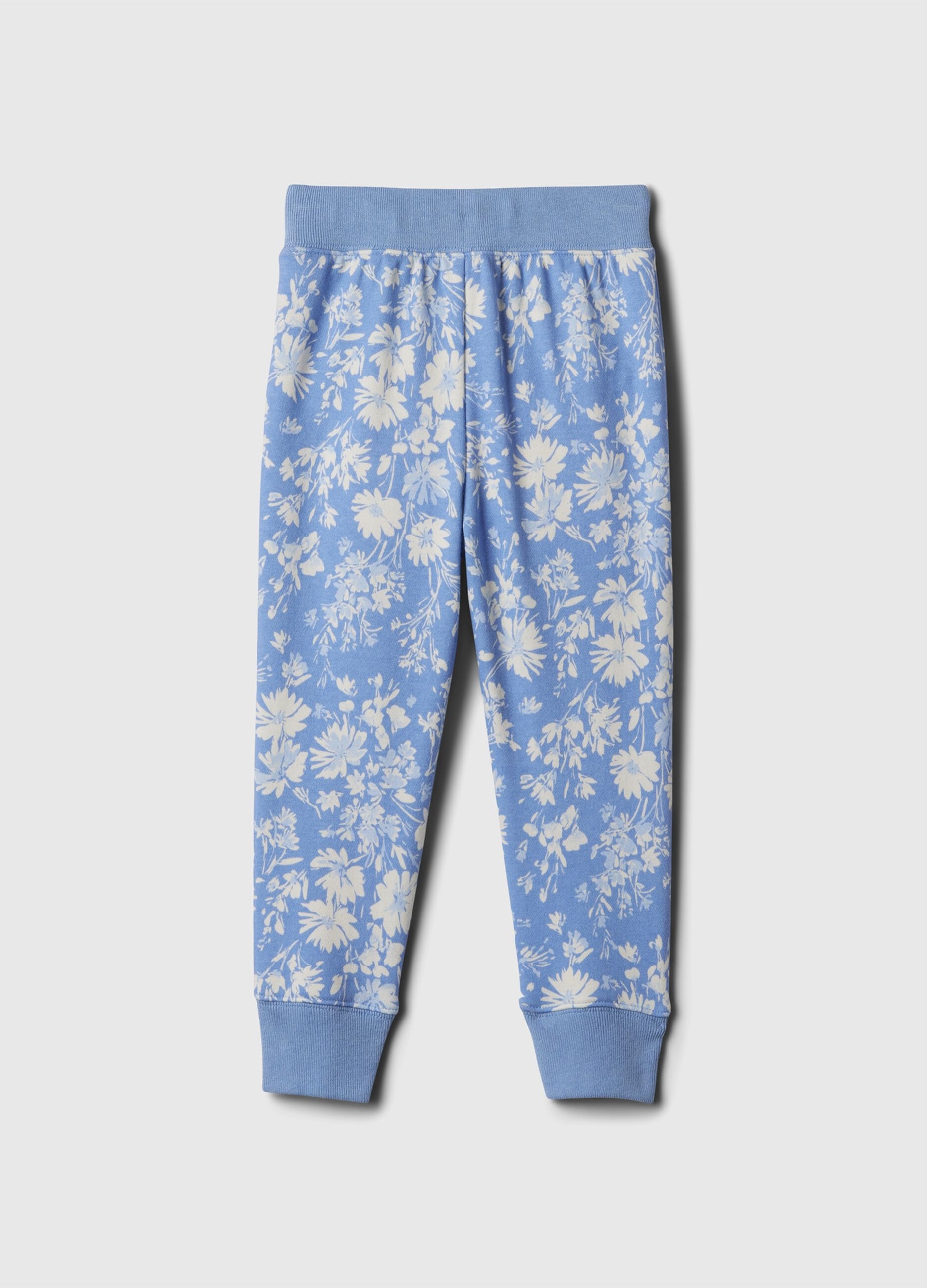 Joggers floreale con ricamo logo_1