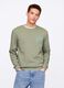 Green sweatshirt with round neck in cotton blend_0