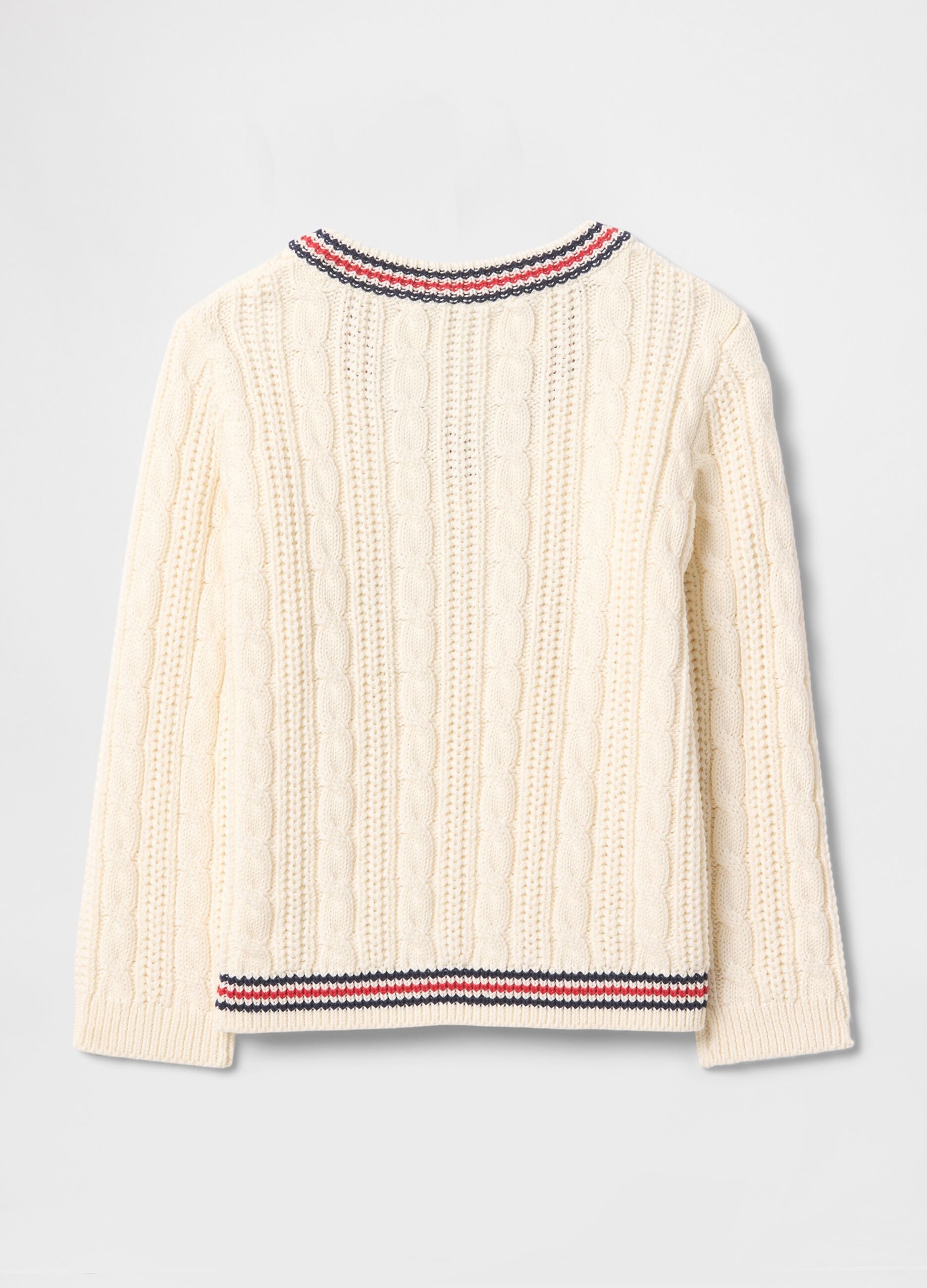 Maglione bianco GAP Kids in cotone con scollo a V_1