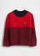 Maglione rosso e marrone per bambino_0