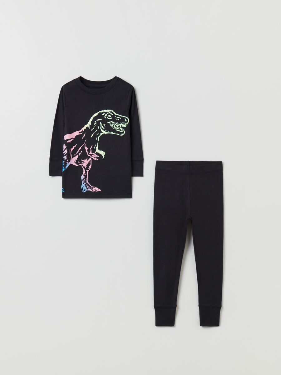 Pyjamas in organic cotton with dinosaur print Boy_0