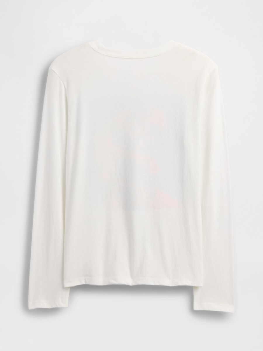 Maglia bianca a maniche lunghe in cotone Bambino_1