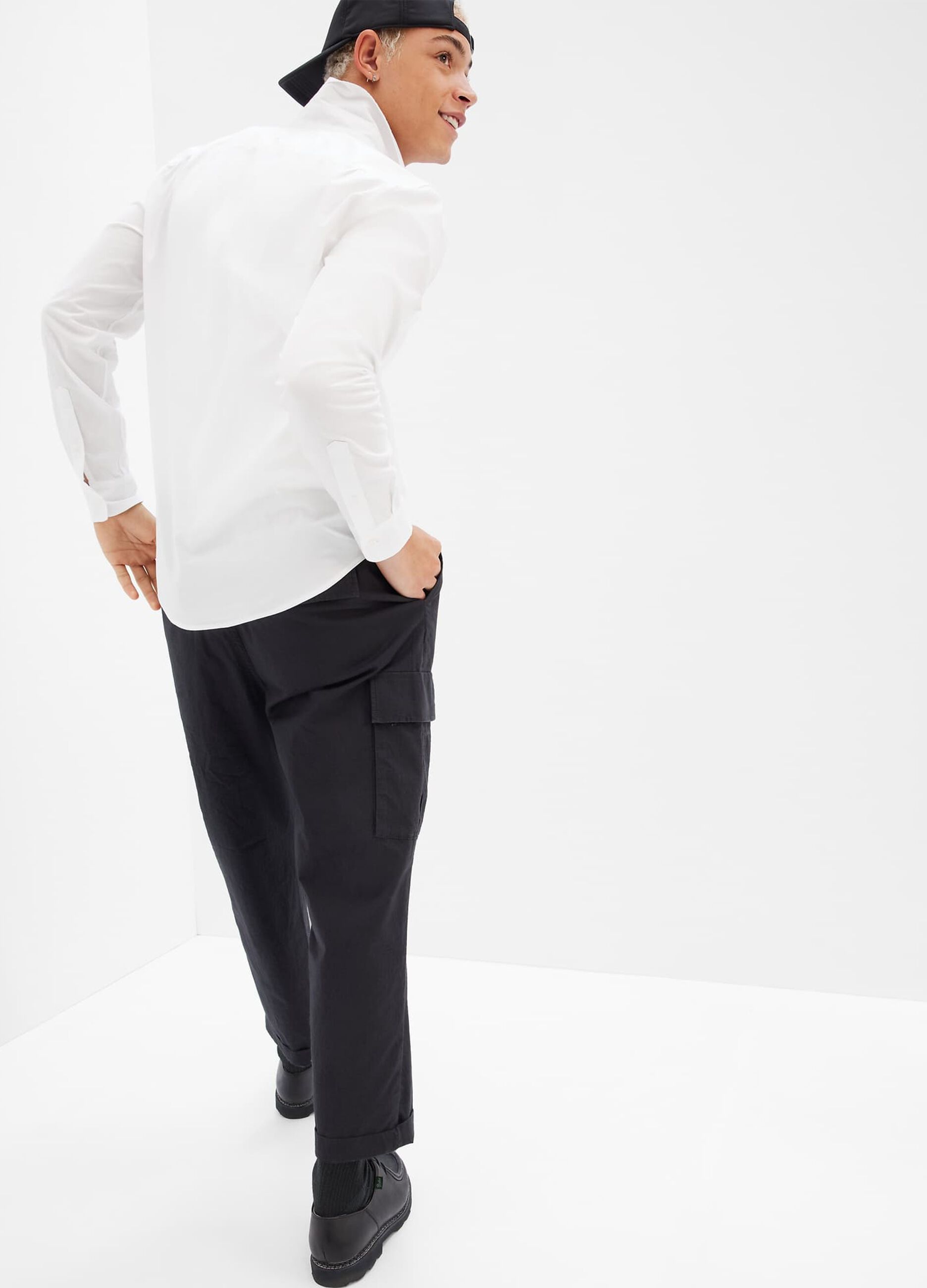 Camicia slim fit in popeline fantasia vichy_1