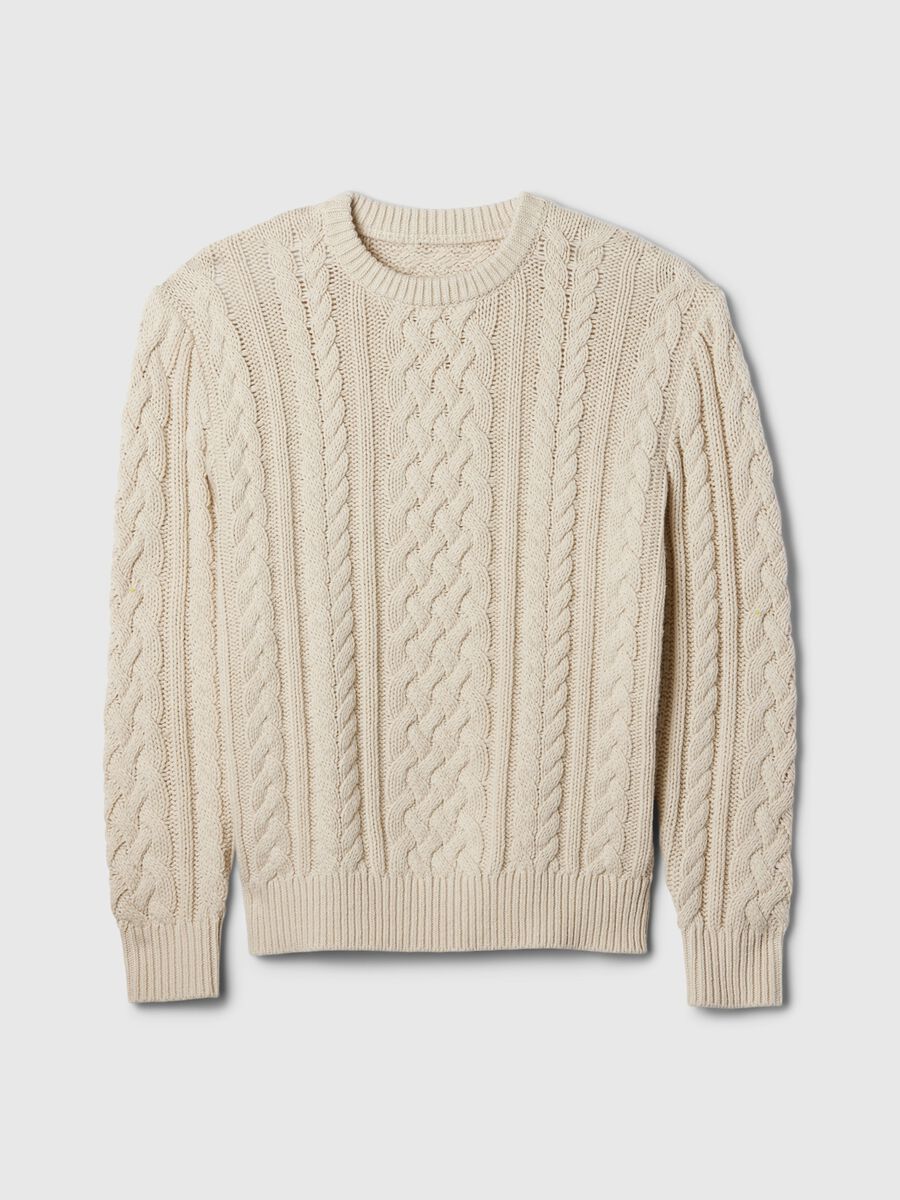 Pullover con lavorazione a trecce Uomo_3